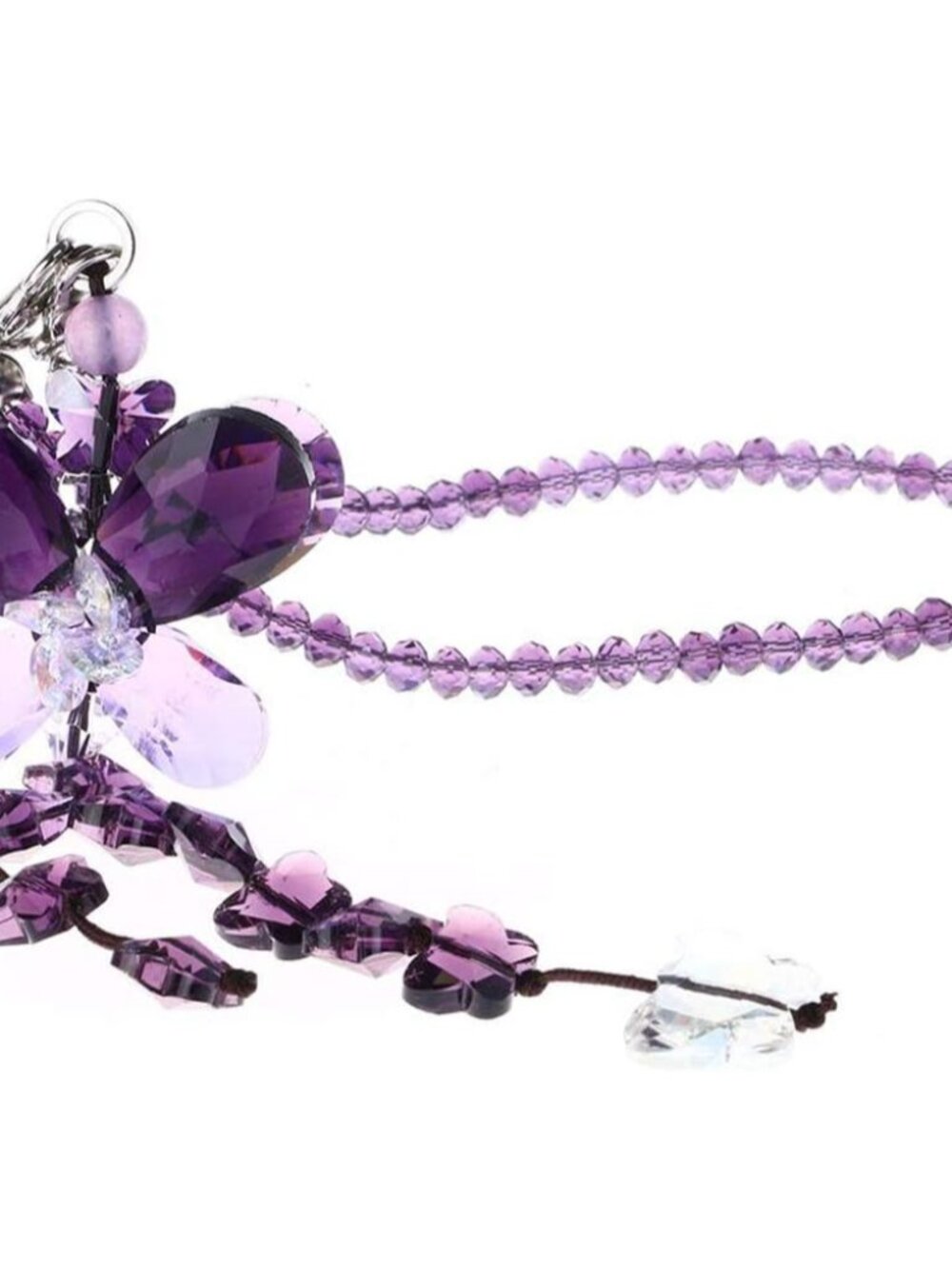 Purple Crystal Car Charm Pendant Rear View Mirror Suncatcher Rainbow Decor